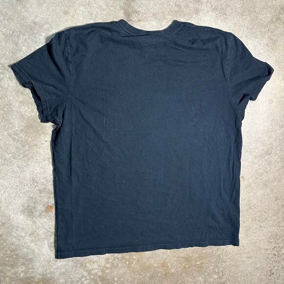 Vintage Y2K American Eagle Grunge Goth AOP Graphic Tee Men XL Black Silver Shirt - Picture 3 of 4